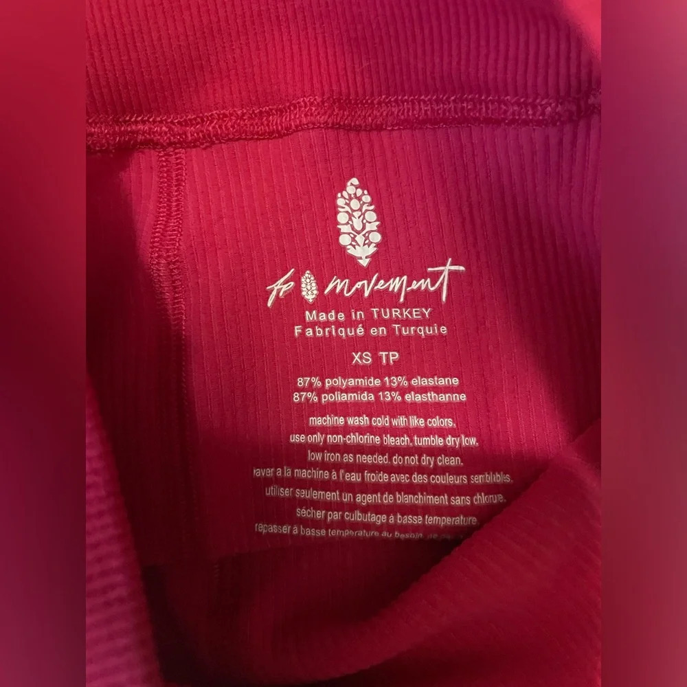 FP Movement Free Throw High Rise Ribbed Bike Shorts size XS Passion Fruit - Picture 8 of 10